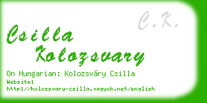 csilla kolozsvary business card